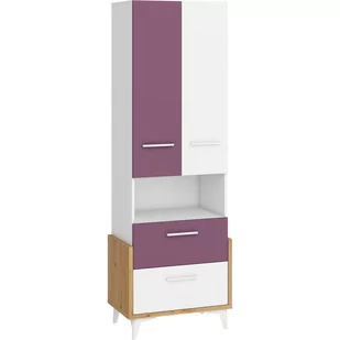 Regał 65W HEY-17 Hey MebloCross Dąb Artisan / Biały Mat / Żółty - Regały - miniaturka - grafika 1