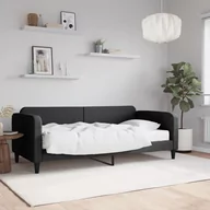 Sofy i kanapy - vidaXL Sofa z materacem, czarna, 90x190 cm, tkanina - miniaturka - grafika 1