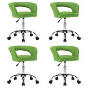 Krzesła - shumee Krzesła stołowe 4 szt. zielone sztuczna skóra - miniaturka - grafika 1