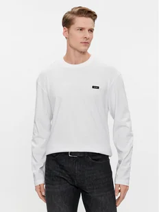Calvin Klein Longsleeve K10K111847 Biały Regular Fit - Koszulki męskie - miniaturka - grafika 1