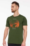 Koszulki sportowe męskie - Koszulka męska z merino Brubeck Outdoor Wool Pro SS12650A ciemnozielony niedźwiedź - miniaturka - grafika 1
