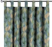 Zasłony - Zasłona na szelkach 1 szt., zielone, beżowe liście na niebiesko-zielonym tle, 1szt 130 x 260 cm, Abigail - miniaturka - grafika 1