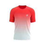Koszulki sportowe męskie - COMPRESSPORT Koszulka biegowa PERFORMANCE SS T-SHIRT fluo red/white - miniaturka - grafika 1
