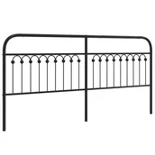 Inne meble do sypialni - vidaXL Metalowe wezgłowie, czarne, 193 cm - miniaturka - grafika 1
