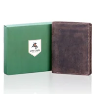 Portfele - Portfel męski Visconti Nubuk V-709 Hunter RFID - brązowy ciemny - miniaturka - grafika 1