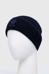Tommy Hilfiger czapka z domieszką wełny kolor granatowy z domieszką wełny - Czapki damskie - miniaturka - grafika 1