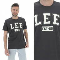 Koszulki męskie - Lee TEE Washed Black CZARNY T-SHIRT BAWEŁNIANA KOSZULKA Z LOGO REGULAR S - miniaturka - grafika 1