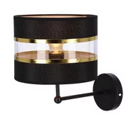 Lampy ścienne - Candellux ANDY LAMPA KINKIET CZARNY 1X40W E27 ABAŻUR 21-06134 - miniaturka - grafika 1