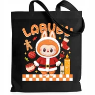 Torby i wózki na zakupy - Torba EKO Czarna Shopper CHRISTMAS Prezent Na Święta Mikołajki Wzory - miniaturka - grafika 1