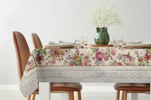 Obrus 140 x 180 Dekoracyjny Gobelinowy 1175 Sreb - Obrusy i serwetki - miniaturka - grafika 1