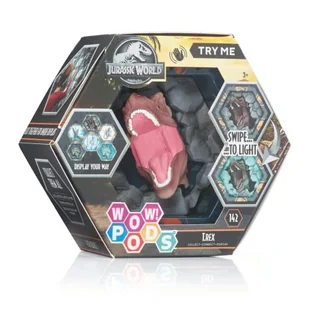 WOW! PODS - Kolekcja Jurassic World Dominion - Tyranosaurus Rex - Figurka kolekcjonerska z czujnikiem światła i ruchu (Deqube 918JUR102404) - Figurki dla dzieci - miniaturka - grafika 1