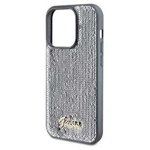 Etui Guess GUHCP14LPSFDGSS Apple iPhone 14 Pro hardcase Sequin Script Metal srebrny/silver - Etui i futerały do telefonów - miniaturka - grafika 7