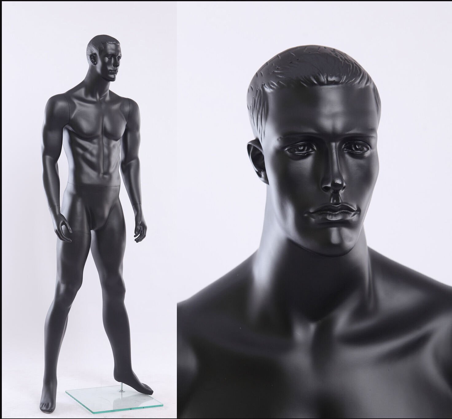 MA12-8 czarny matowy lakierowany abstrakcyjny manekin mężczyzna
