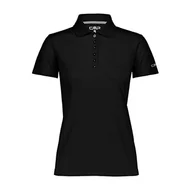 Koszulki i topy damskie - CMP Damska koszulka polo Piquet w Solid Colour T-Shirt Black Graphite. 3XL - miniaturka - grafika 1