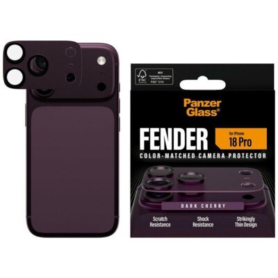 Szkło hartowane na obiektyw PANZERGLASS Fender do Apple iPhone 18 Pro Wiśniowy