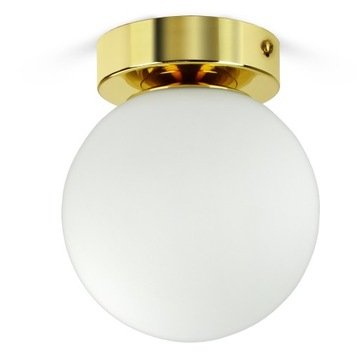 Lampa Sufitowa Plafon Złota Szklana Biała Kula Glass 545-P1 Led G9