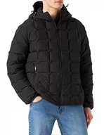Bluzy męskie - Armani Exchange Męska bluza z kapturem, puch gęsi puchowy płaszcz, Czarny, M - miniaturka - grafika 1