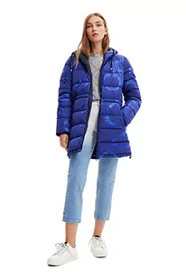 Desigual Damski długi płaszcz z podszewką, niebieski, XS - Płaszcze damskie - miniaturka - grafika 1