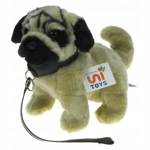 Maskotka Piesek mops na smyczy 22cm (87090) - Maskotki i pluszaki - miniaturka - grafika 1