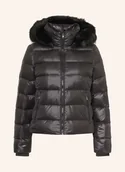 Kurtki damskie - Tommy Hilfiger Kurtka Puchowa Z Odpinanym Sztucznym Futrem schwarz - TOMMY HILFIGER - miniaturka - grafika 1