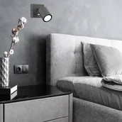 Lampy ścienne - Luminex Reflektor ścienny Jarek antracyt/chrom, 1-punktowy - miniaturka - grafika 1