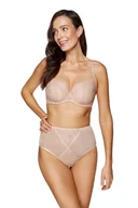 Majtki damskie - Gorteks Figi Cate z wysokim stanem koronkowe Beżowy 46 - miniaturka - grafika 1