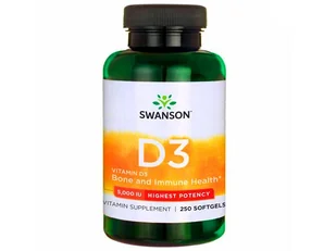 SWANSON Witamina D3 Cholekalcyferol D3 5000 iu 250 kapsułek - Witaminy i minerały - miniaturka - grafika 3