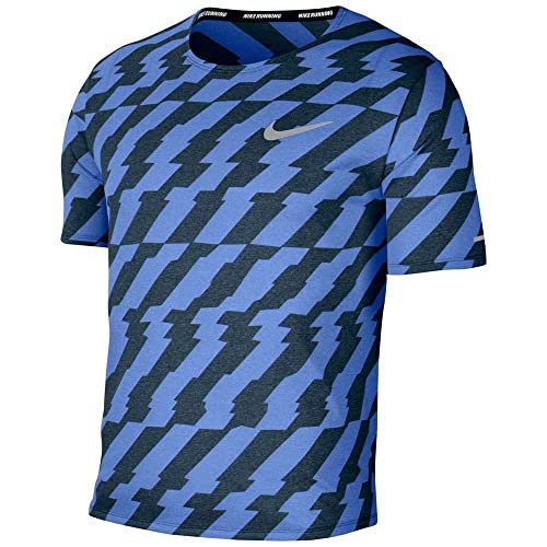 Nike Męska koszulka Df Miler Ss Ff Jac Deep Ocean/Royal Pulse/Reflect XL