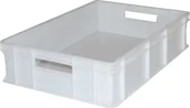Pojemniki przemysłowe - qBox Pojemnik transportowy EURO 140 ścianki i dno pełne, wym. 600 x 400 x 140 mm kolor: biały - miniaturka - grafika 1