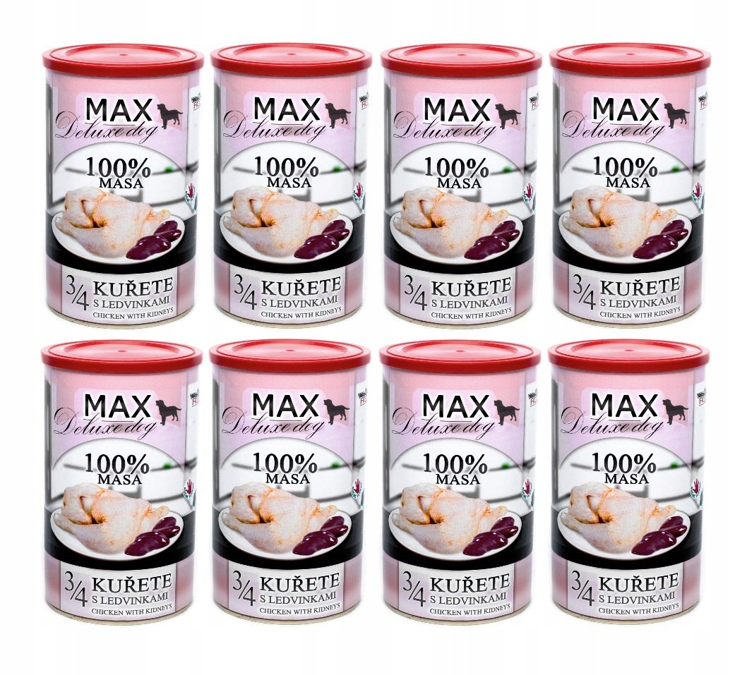 Mokra karma dla psa Falco max deluxe dog 3/4 kurczak z nerkami 8x1200g