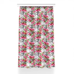 Zasłona gotowa do salonu 150x240 Kwiaty akwarele, Fabricsy - Zasłony - miniaturka - grafika 1