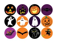 Halloween - Opłatki na muffiny babeczki Halloween MIX - miniaturka - grafika 1