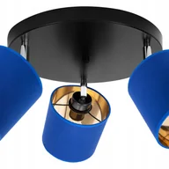 Lampy sufitowe - Lampa sufitowa wisząca LED modern 3xE27 klosz owalny złoty/niebieski Light Home LH - miniaturka - grafika 1