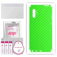 Szkła hartowane na telefon - Folia naklejka skórka strukturalna na TYŁ+BOKI do Samsung Galaxy Note 10+ -  Carbon Zielony - apgo SKINS - miniaturka - grafika 1