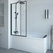 Parawany nawannowe - VENTE-UNIQUE Czarny matowy obrotowy parawan nawannowy w stylu industrialnym - 80 x 140 cm - DOLANA - miniaturka - grafika 1