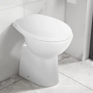 Miski WC - VidaXL Wysoka toaleta bez kołnierza, ciche zamykanie, ceramika, biała - miniaturka - grafika 1