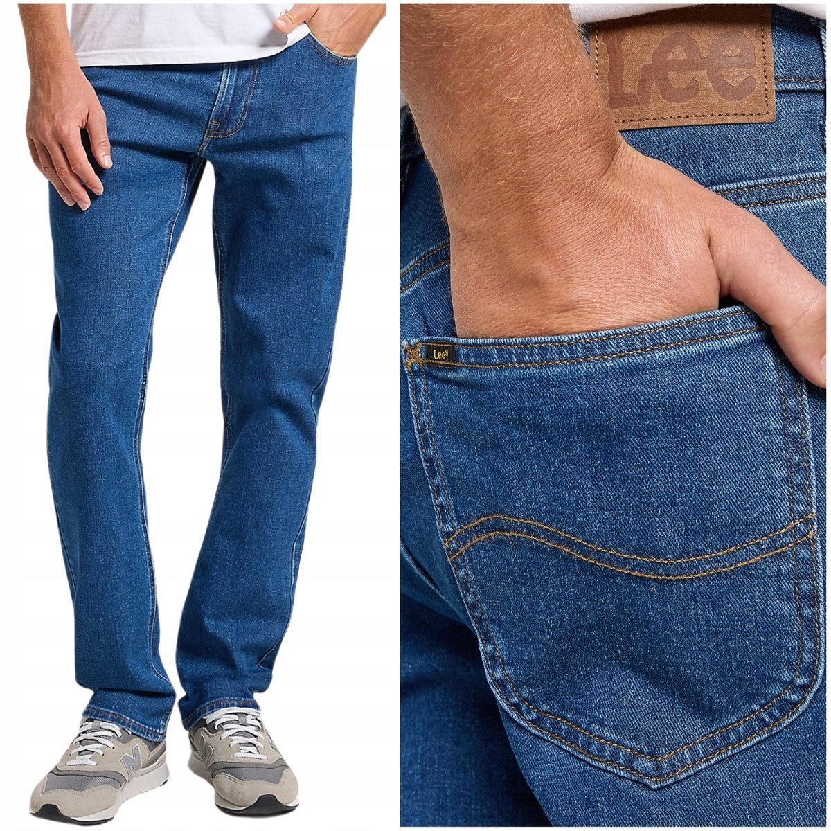 Lee Brooklyn straight Evening proste ciemne spodnie jeansowe W38 L30