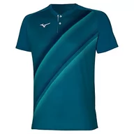 Koszulki męskie - Mizuno Męska koszulka polo Shadow, Harbor Blue, S - miniaturka - grafika 1