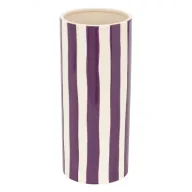 Wazony i flakony - Atmosphera Ceramiczny wazon w paski Eden Fioletowy - miniaturka - grafika 1