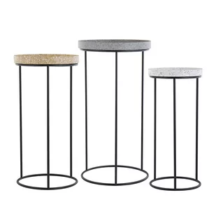 Zestaw 3 Stolików Pomocniczych Efekt Granitu Texon - Ławy i stoliki kawowe Zestaw 3 Stolików Pomocniczych Efekt Granitu Texon - Ławy i stoliki kawowe - miniaturka - grafika 1