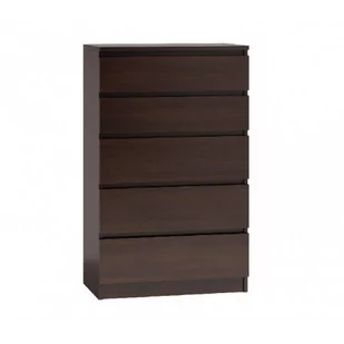 Topeshop Komoda szafka MALWA, 5 szuflad, wenge, 70x40x112 cm - Komody - miniaturka - grafika 1