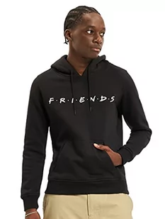 Hoody MERCHCODE MERCHCODE męska bluza z kapturem Friends Logo Emb czarny czarny XX-L MC332 - Bluzy męskie - miniaturka - grafika 1
