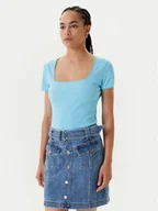 Koszulki i topy damskie - Morgan T-Shirt 232-DLUBI Turkusowy Slim Fit - miniaturka - grafika 1