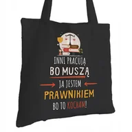 Torby i wózki na zakupy - Torba Bawełniana dla Prawnika Czarna Na Prezent ekologiczna Trwały Nadruk - miniaturka - grafika 1
