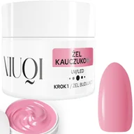 Żele do paznokci - Niuqi Żel Kauczukowy UV/Led Rubber Gel Budujący 12 ml CIEMNY RÓŻ 1 - miniaturka - grafika 1