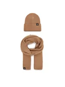 Czapki damskie - Calvin Klein Jeans Zestaw Szalik i Czapka Monogram Rib Scarf Beanie Set IU0IU00638 Brązowy - miniaturka - grafika 1