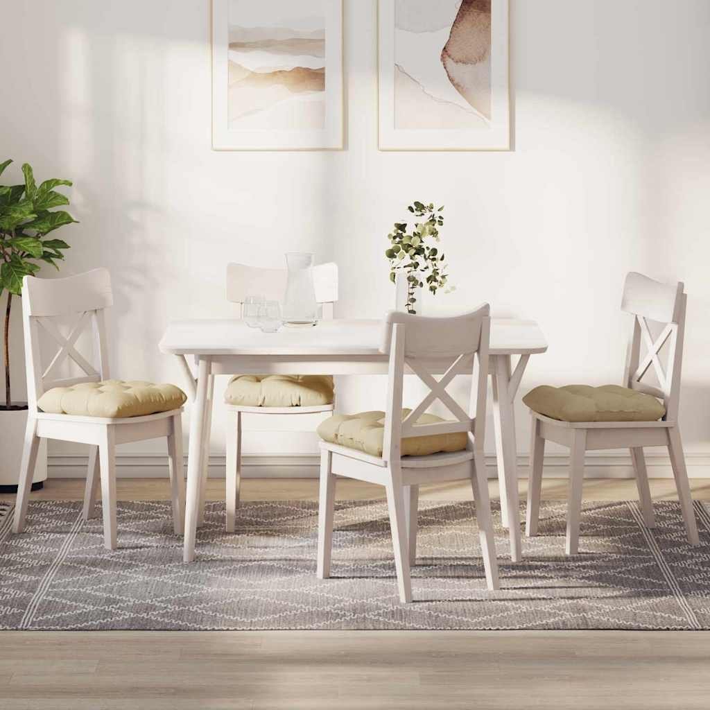 vidaXL vidaXL Poduszki na siedziska 4 pcs Kremowy 40 x 40 x 12 cm tkanina