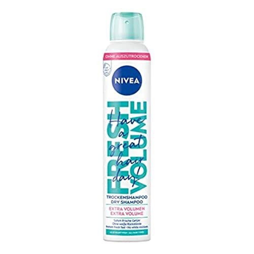 NIVEA Suchy szampon Fresh Volume (200 ml), bardzo łagodny suchy szampon w sprayu o przyjemnym zapachu, suchy szampon do włosów dla dodatkowej objętości i natychmiastowej świeżości
