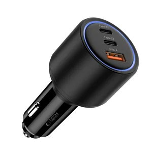 TECH-PROTECT CC04 3-PORT CAR CHARGER PD130W BLACK - Ładowarki samochodowe - miniaturka - grafika 1