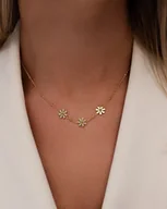 Naszyjniki - Złoty naszyjnik z kwiatkami ze stali chirurgicznej Paraiso Danza - miniaturka - grafika 1